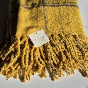 Yellow Fringed Infinity Scarf